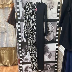 White And Black Zebra 🦓 Print Maxi Dress